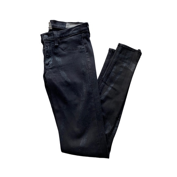 Rag & Bone Black Gloss Skinny Jeans 27 - Picture 1 of 11